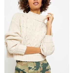 Free People Merry Go Round Sweater in Ivory Size Large